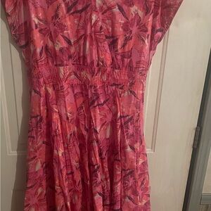 Blair Pink and Red Floral Cotton Dress